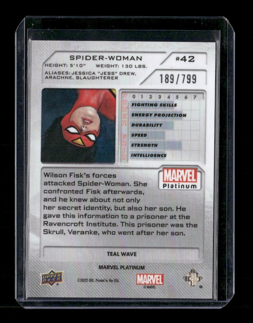 Spider-Woman #42 Teal Wave /799 Upper Deck 2023 Marvel Platinum