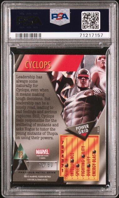 Cyclops #18 PSA 7 Blue Precious Metal Gems /50 PMG 2013 Fleer Retro Marvel