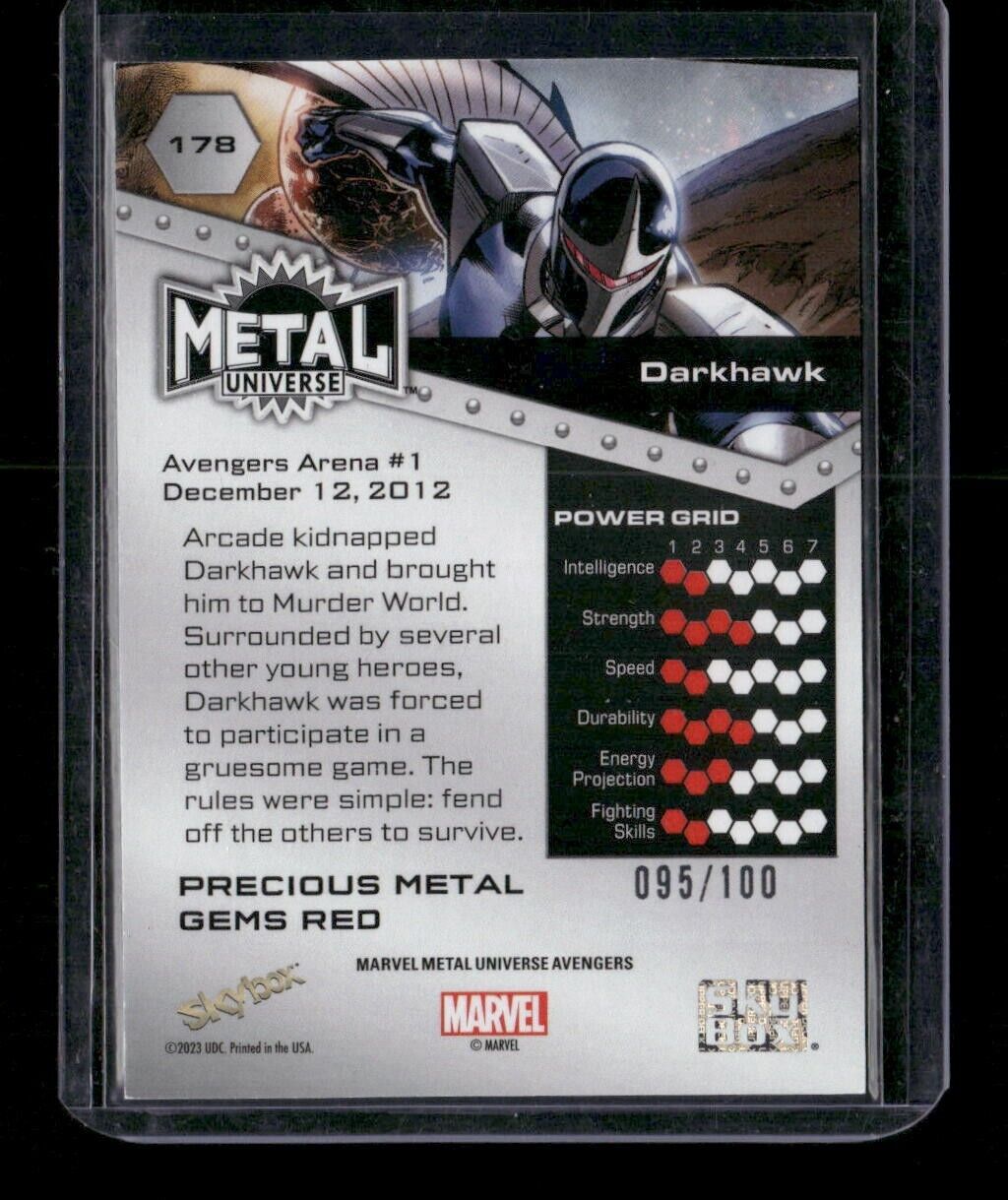 Darkhawk #178 Red PMG Gems /100 2024 Upper Deck Marvel Metal Avengers