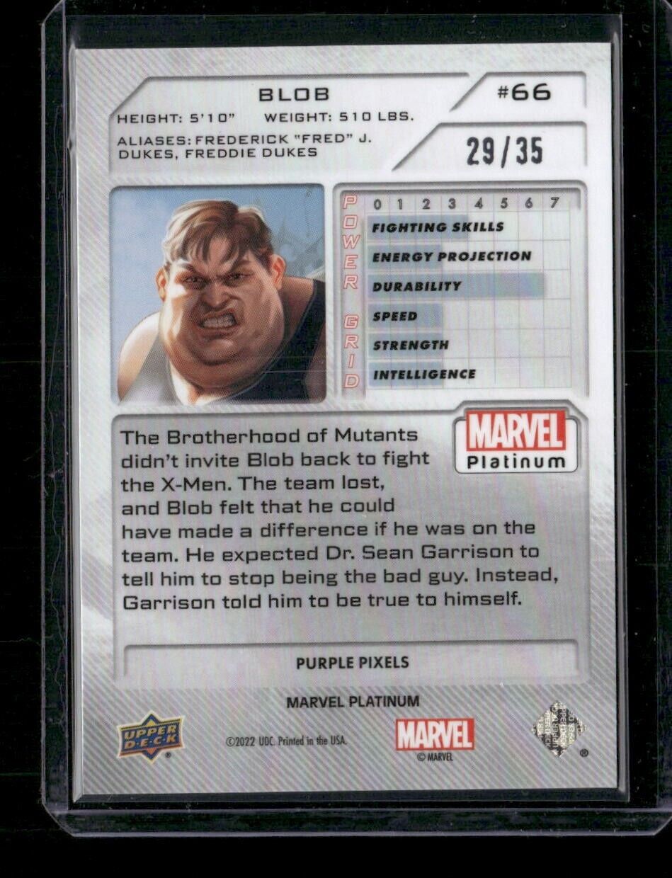 Blob #29 Purple Pixels /35 Upper Deck 2023 Marvel Platinum