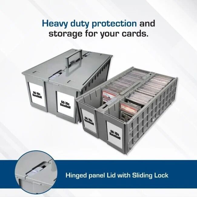 BCW 2-Row Graded Collectible Card Bin - Gray | Stackable, Acid-Free Plastic
