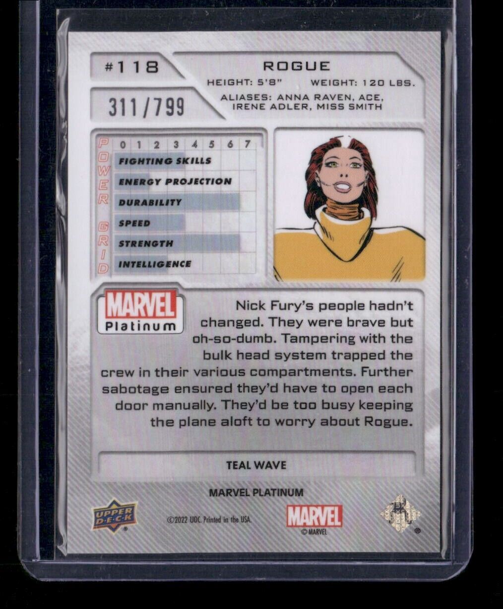 Rogue #118 Teal Wave /799 Upper Deck 2023 Marvel Platinum