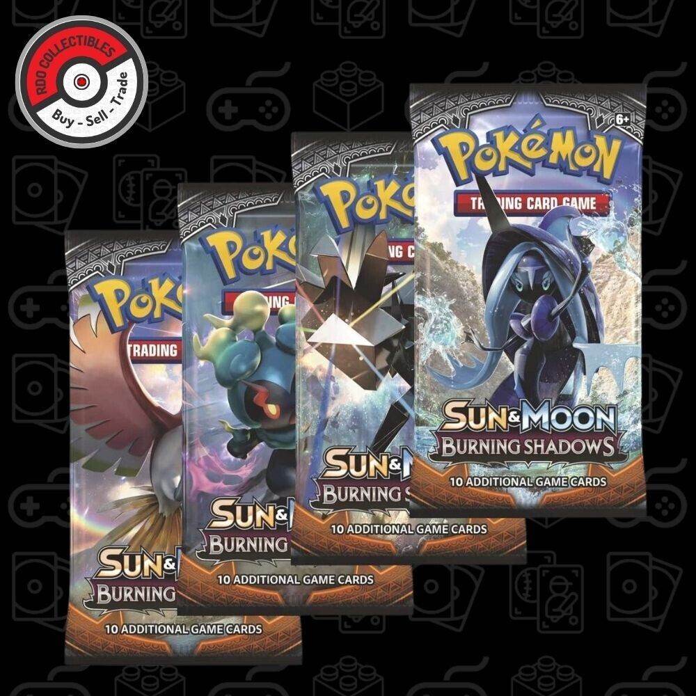Pokemon Burning Shadows Booster Pack Art Set (4 Packs)