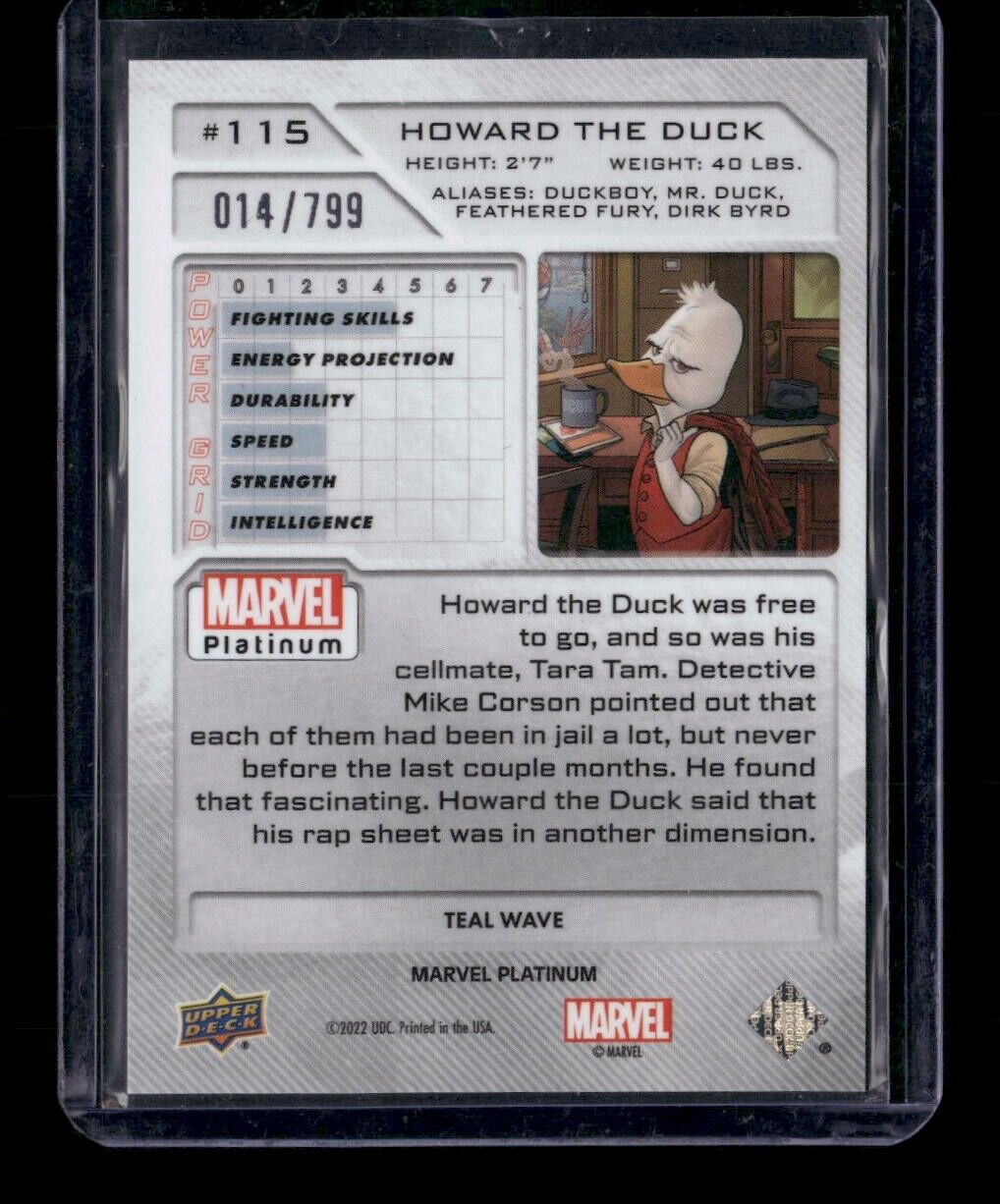 Howard The Duck #115 Teal Wave /799 Upper Deck 2023 Marvel Platinum