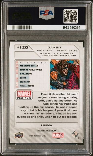Gambit #120 Rainbow PSA 10 Upper Deck 2023 Marvel Platinum