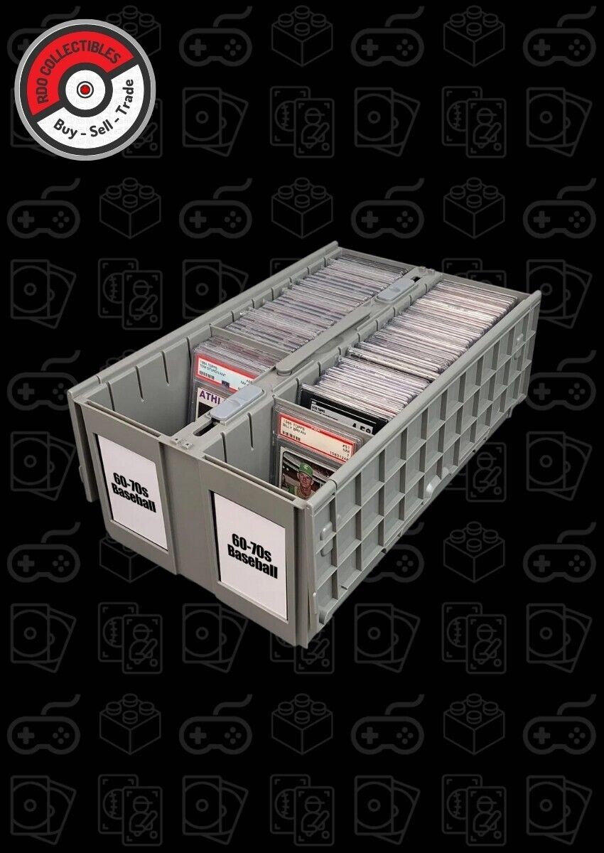 BCW 2-Row Graded Collectible Card Bin - Gray | Stackable, Acid-Free Plastic