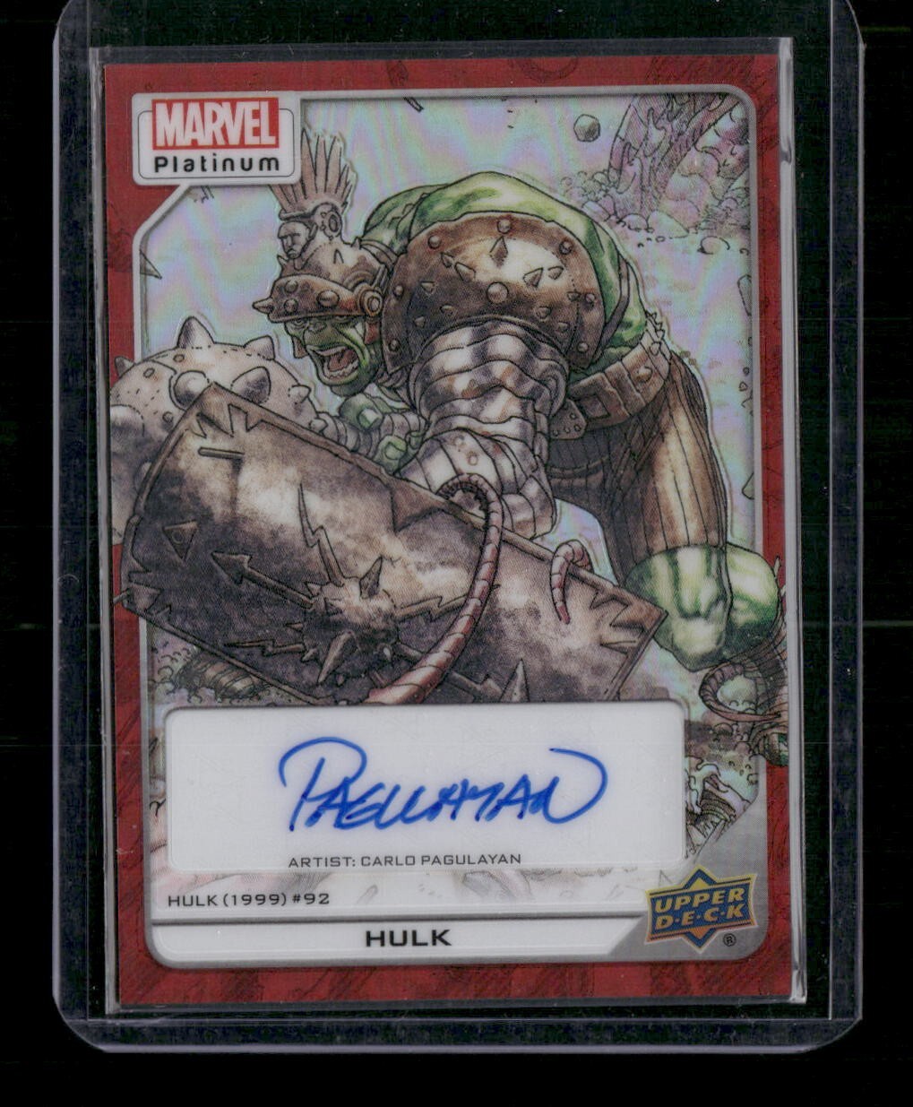 Hulk #145 Creator Auto Red Rainbow Upper Deck 2023 Marvel Platinum