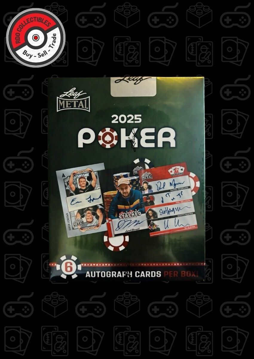 2025 LEAF METAL POKER FACTORY SEALED HOBBY BOX - 6 AUTOS PER BOX 🔥