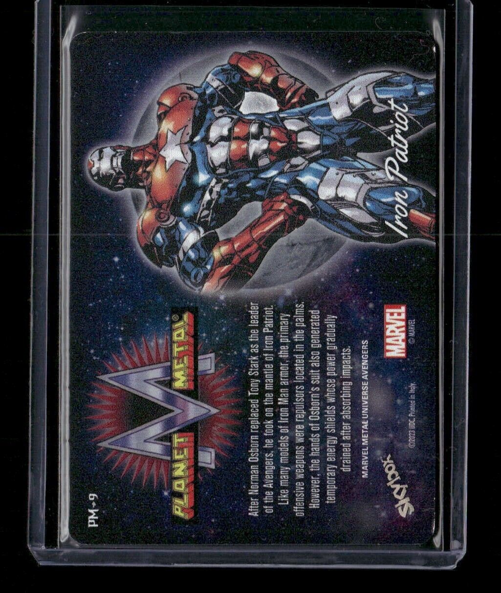 Iron Patriot PM-9 Planet Metal Iron Armor 2024 Upper Deck Marvel Metal Avengers