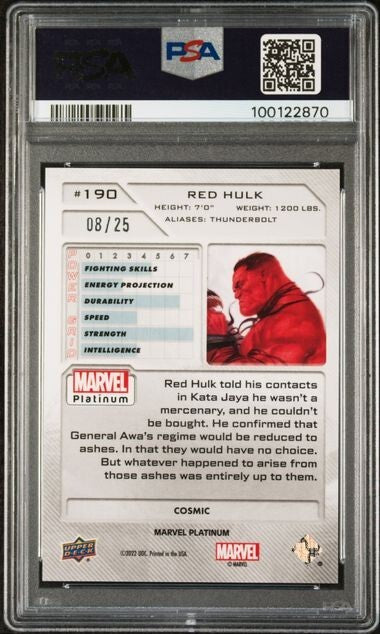 Red Hulk #190 Cosmic /25 PSA 10 Upper Deck 2023 Marvel Platinum