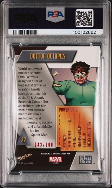 Doctor Octopus #22 PSA 9 Red Precious Metal Gems /100 PMG 2022 Marvel Metal