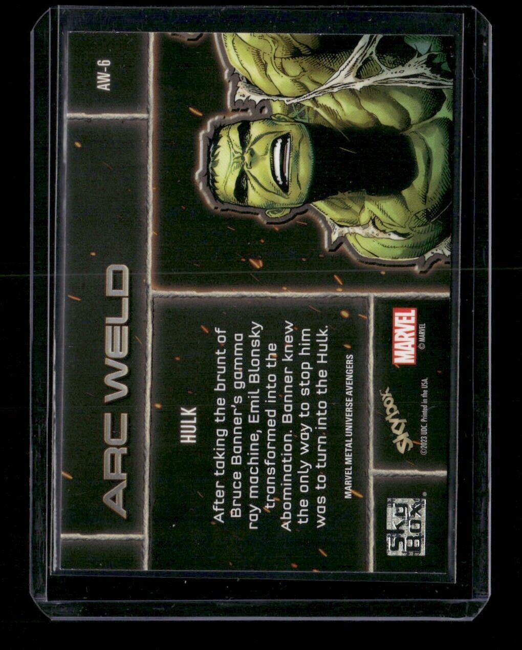 Hulk AW-6 Arc Weld Insert 2024 Upper Deck Marvel Metal Avengers
