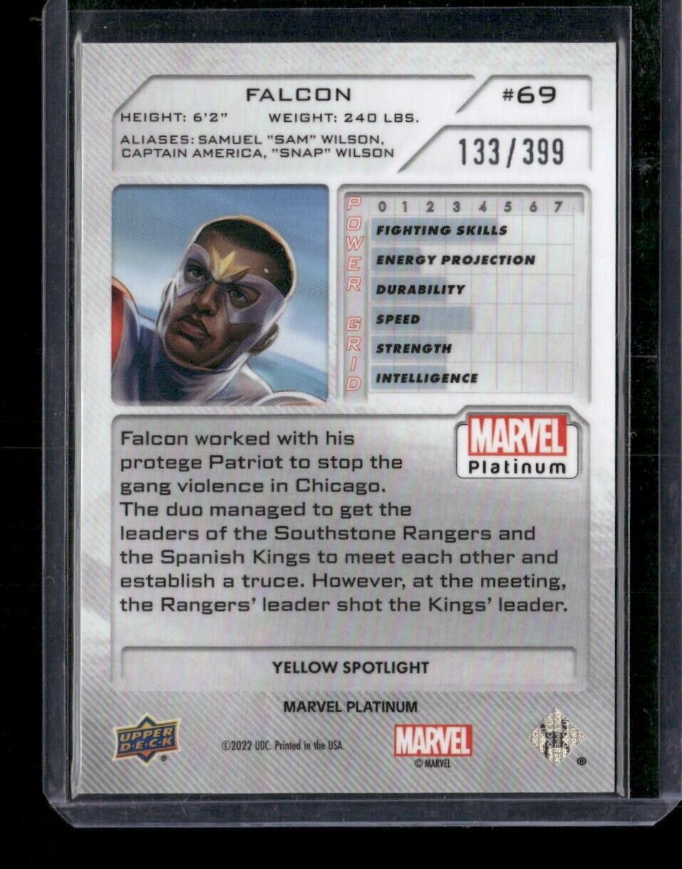Falcon #69 Yellow Spotlight /399 Upper Deck 2023 Marvel Platinum