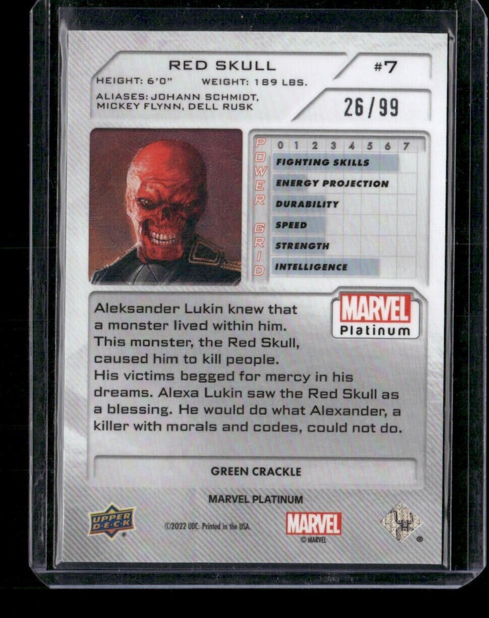 Red Skull #7 Green Crackle /99 Upper Deck 2023 Marvel Platinum