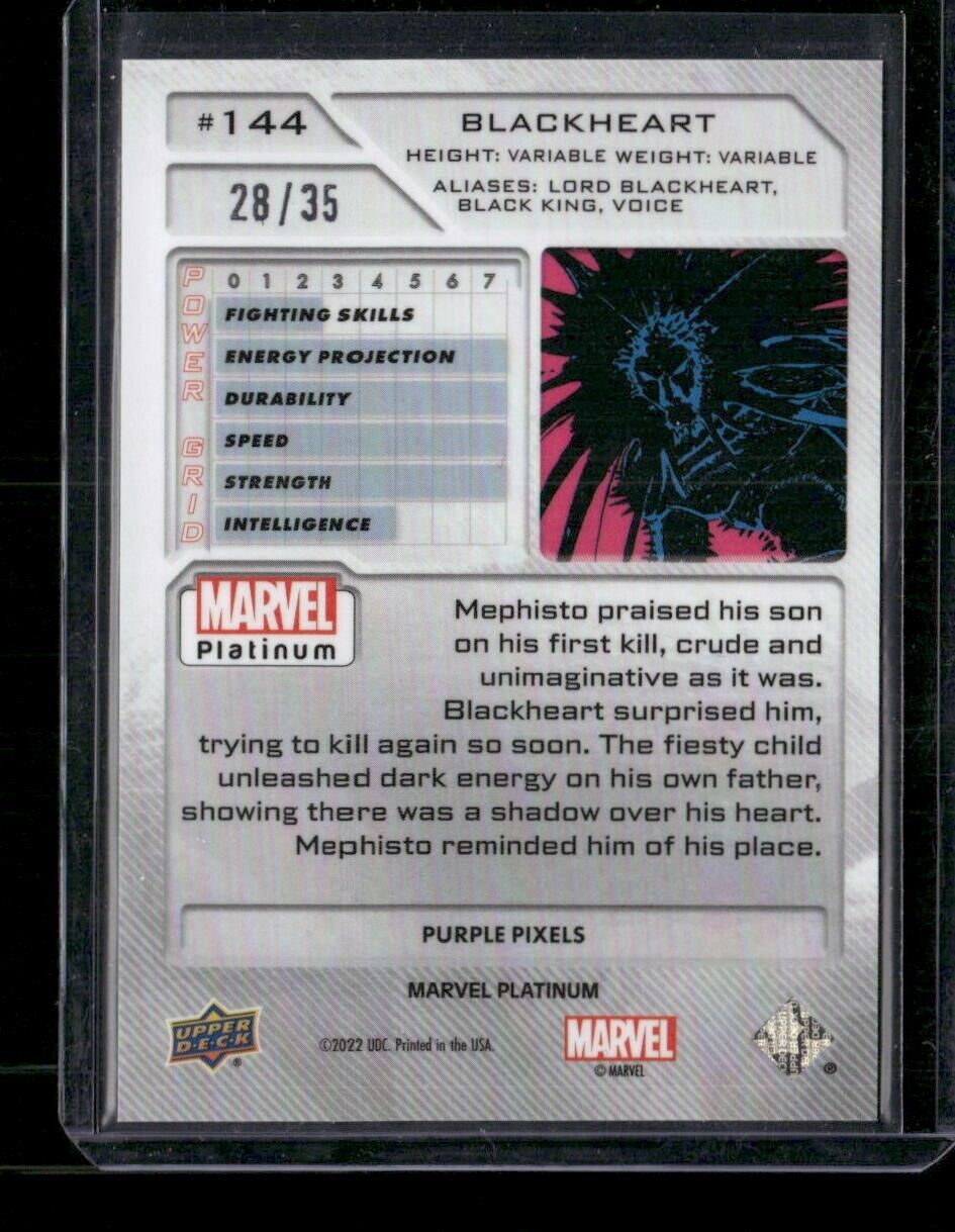 Blackheart #144 Purple Pixels /35 Upper Deck 2023 Marvel Platinum