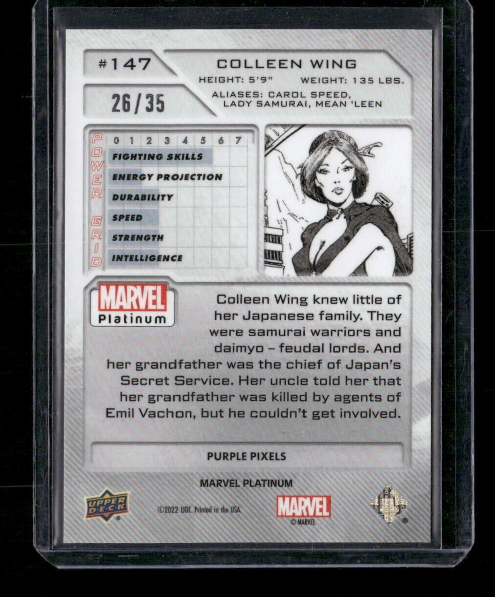 Colleen Wing #147 Purple Pixels /35 Upper Deck 2023 Marvel Platinum