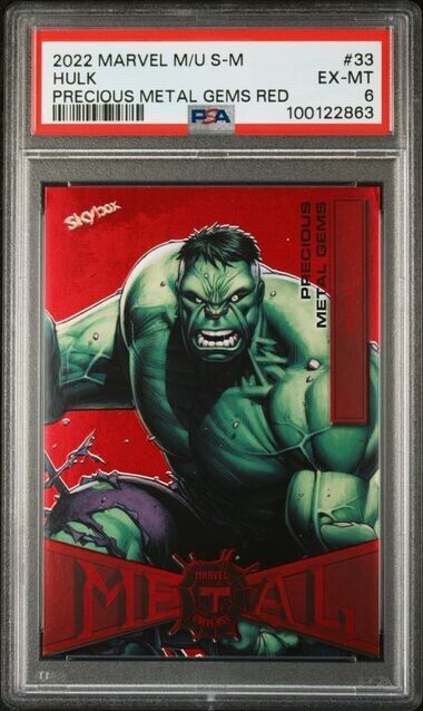 Hulk #33 PSA 6 Red Precious Metal Gems /100 PMG 2022 Marvel Metal Spider-Man