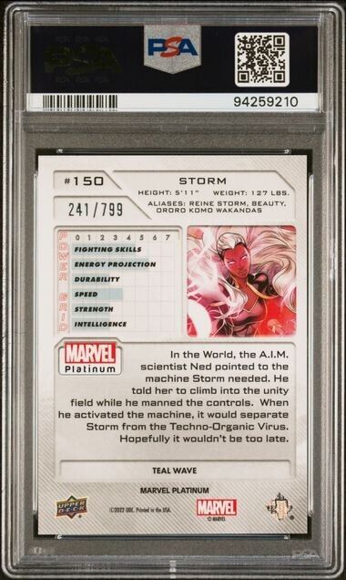 Storm #150 Teal Wave /799 PSA 10 Upper Deck 2023 Marvel Platinum