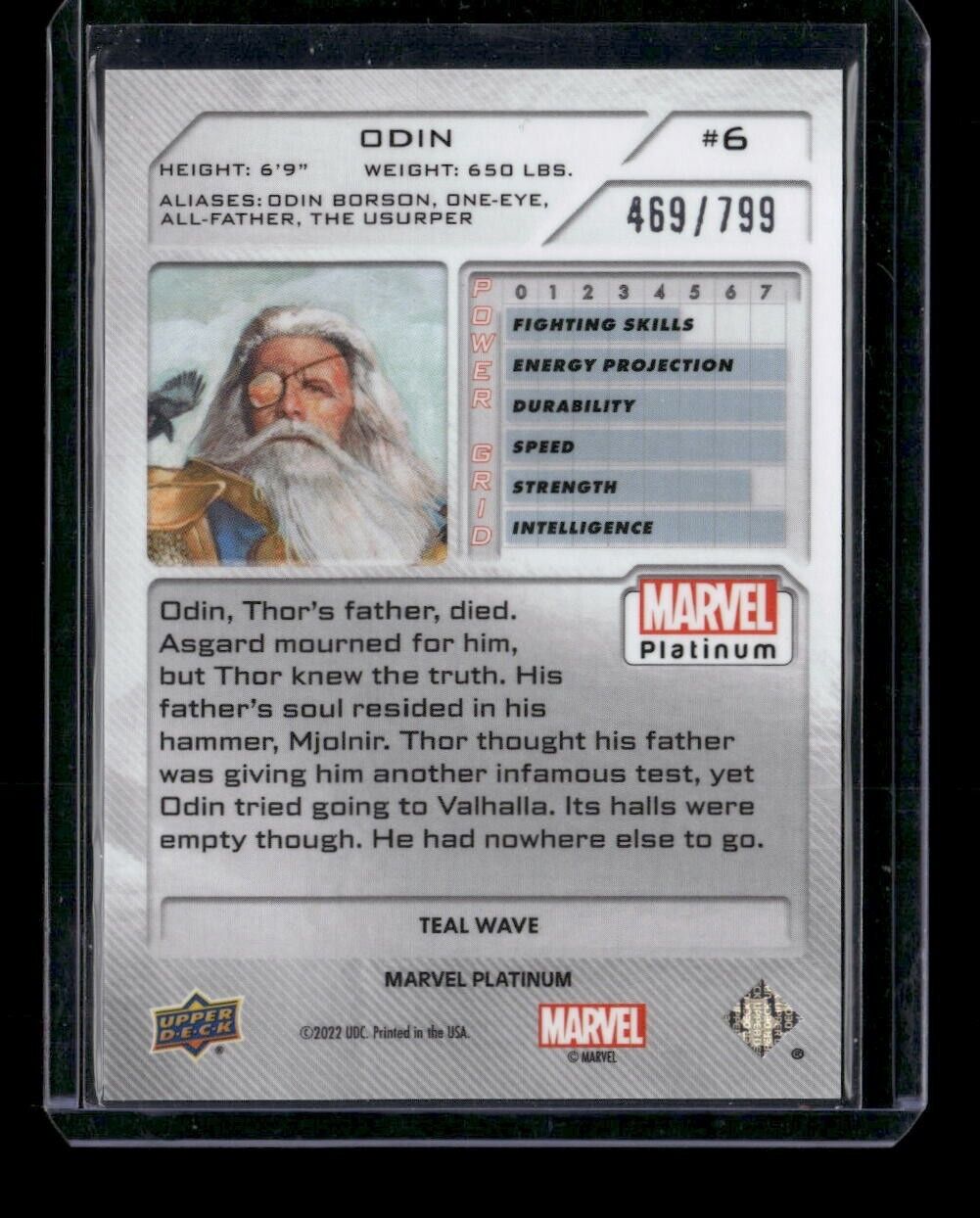 Odin #6 Teal Wave /799 Upper Deck 2023 Marvel Platinum