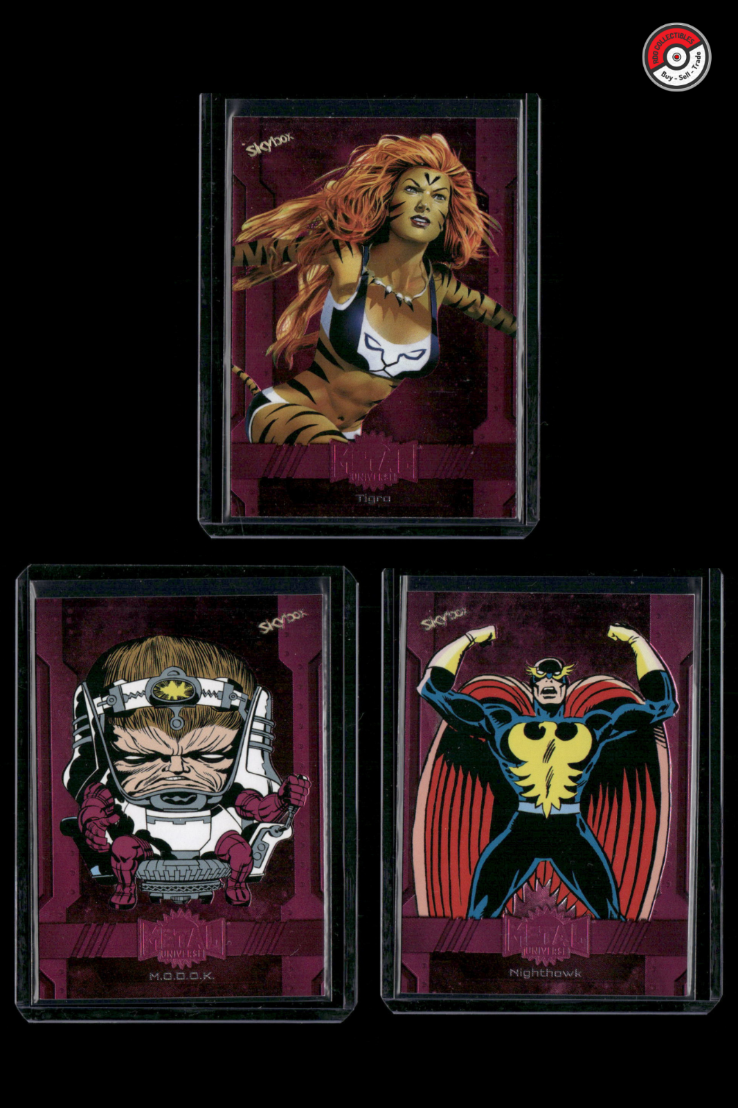 Pink FX Lot (3) /75 Modok Nighthawk & More 2024 Upper Deck Marvel Metal Avengers