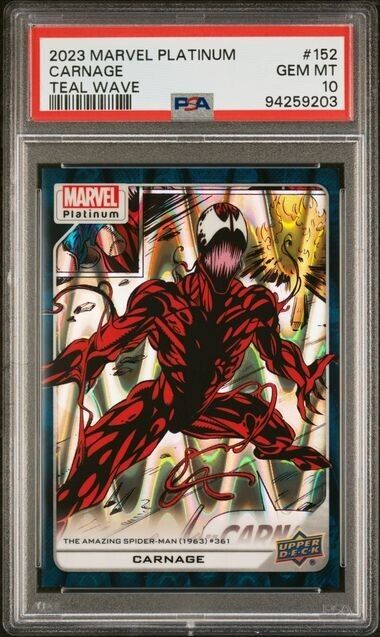 Carnage #152 Teal Wave /799 PSA 10 Upper Deck 2023 Marvel Platinum