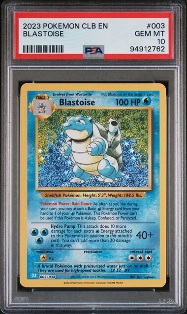 Blastoise Holo #003 PSA 10 CLB TCG Classic Collection 2023 Pokemon Card