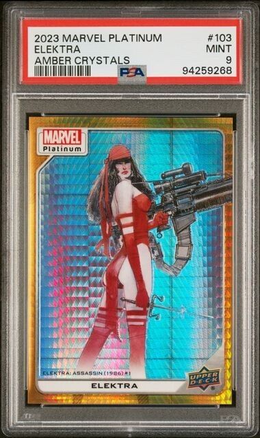 Elektra #103 Amber Crystals /5 PSA 9 Upper Deck 2023 Marvel Platinum