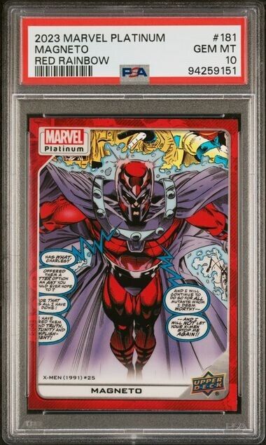 Magneto #181 Red Rainbow PSA 10 Upper Deck 2023 Marvel Platinum