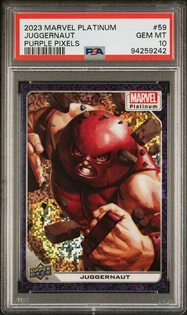 Juggernaut #59 Purple Pixels /35 PSA 10 Upper Deck 2023 Marvel Platinum