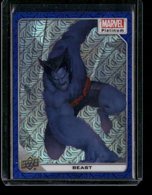 Beast #75 Blue Traxx /499 Upper Deck 2023 Marvel Platinum