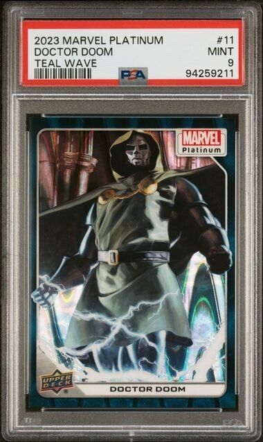 Doctor Doom #11 Teal Wave /799 PSA 9 Upper Deck 2023 Marvel Platinum