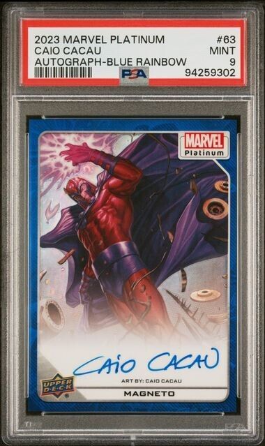 Magneto #63 Artist Auto Blue Rainbow /25 PSA 9 Upper Deck 2023 Marvel Platinum