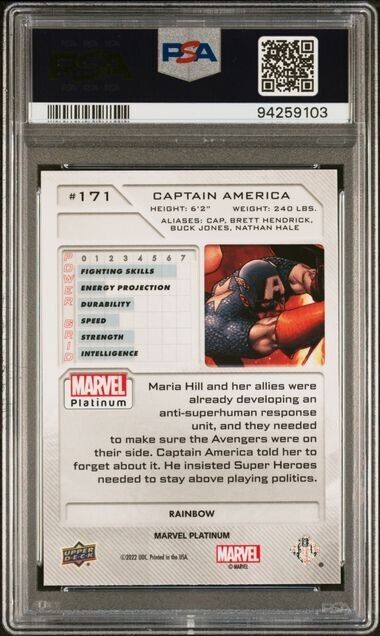 Captain America #171 Rainbow PSA 9 Upper Deck 2023 Marvel Platinum