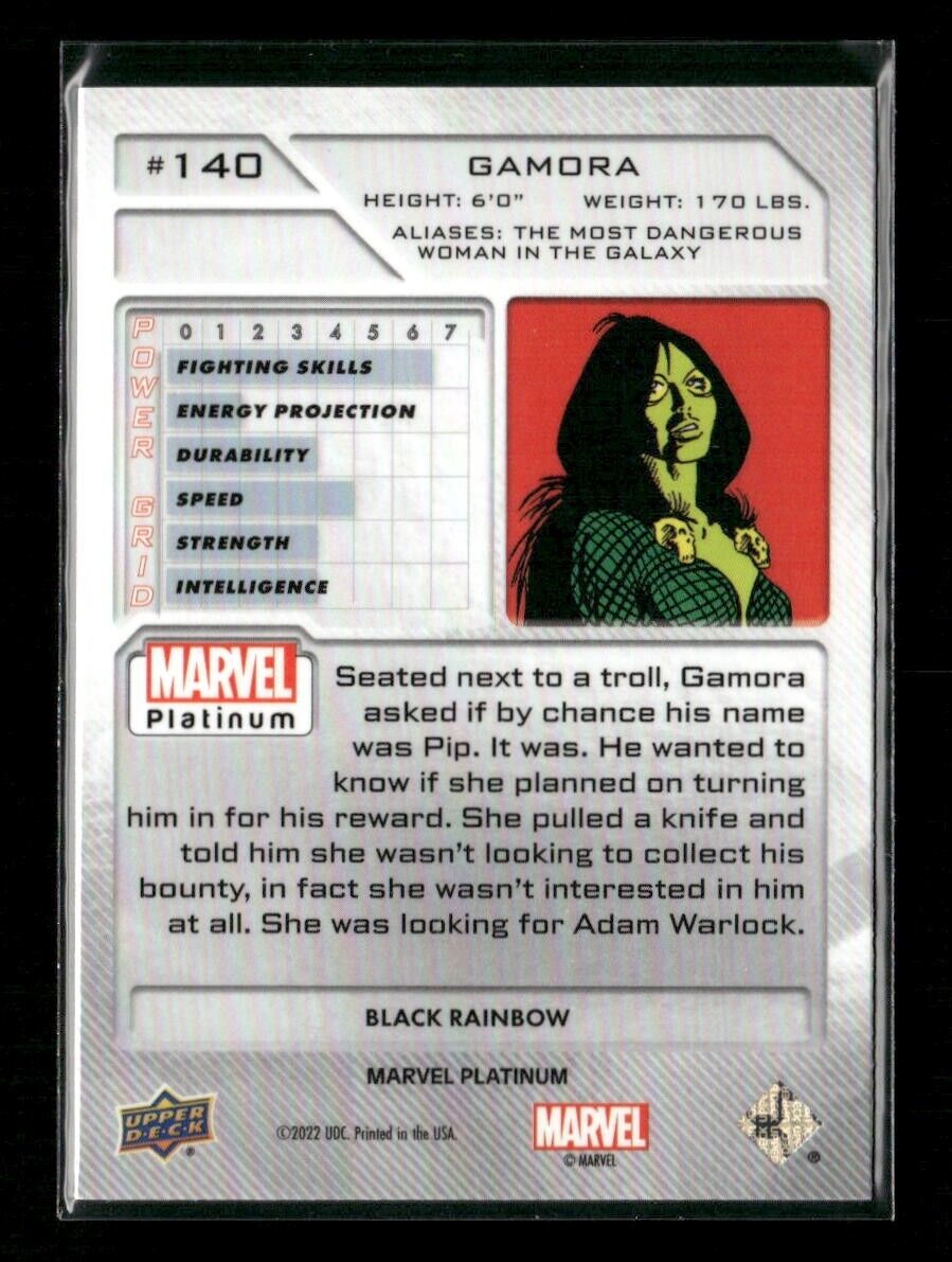 2023 Upper Deck Marvel Platinum Gamora #140 Black Rainbow