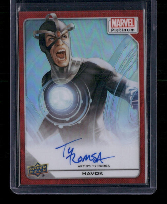 Havok #72 Artist Auto Red Rainbow Upper Deck 2023 Marvel Platinum