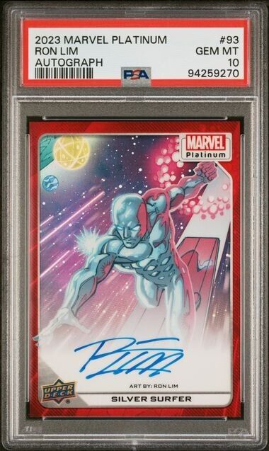 Silver Surfer #93 Artist Auto Red Rainbow PSA 10 Upper Deck 2023 Marvel Platinum