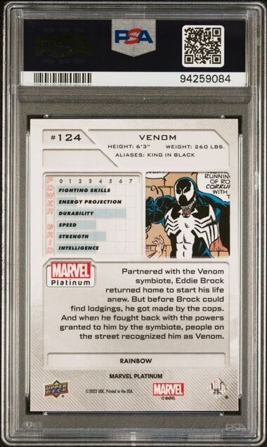 Venom #124 Rainbow PSA 9 Upper Deck 2023 Marvel Platinum