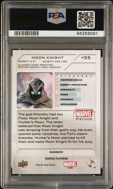 Moon Knight #35 Rainbow PSA 10 Upper Deck 2023 Marvel Platinum