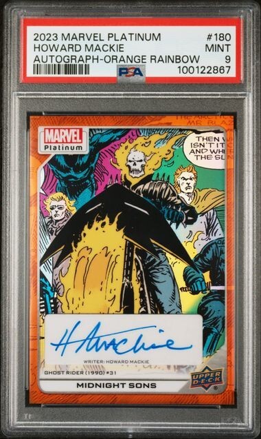 Midnight Sons #180 Creator Auto Orange Rainbow /25 PSA 9 UD 2023 Marvel Platinum