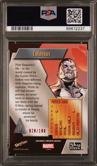 Colossus #17 PSA 9 Red Precious Metal Gems /100 PMG 2021 Marvel Metal X-Men