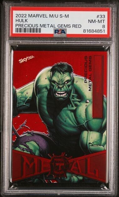 Hulk #33 PSA 8 Red Precious Metal Gems /100 PMG 2022 Marvel Metal Spider-Man