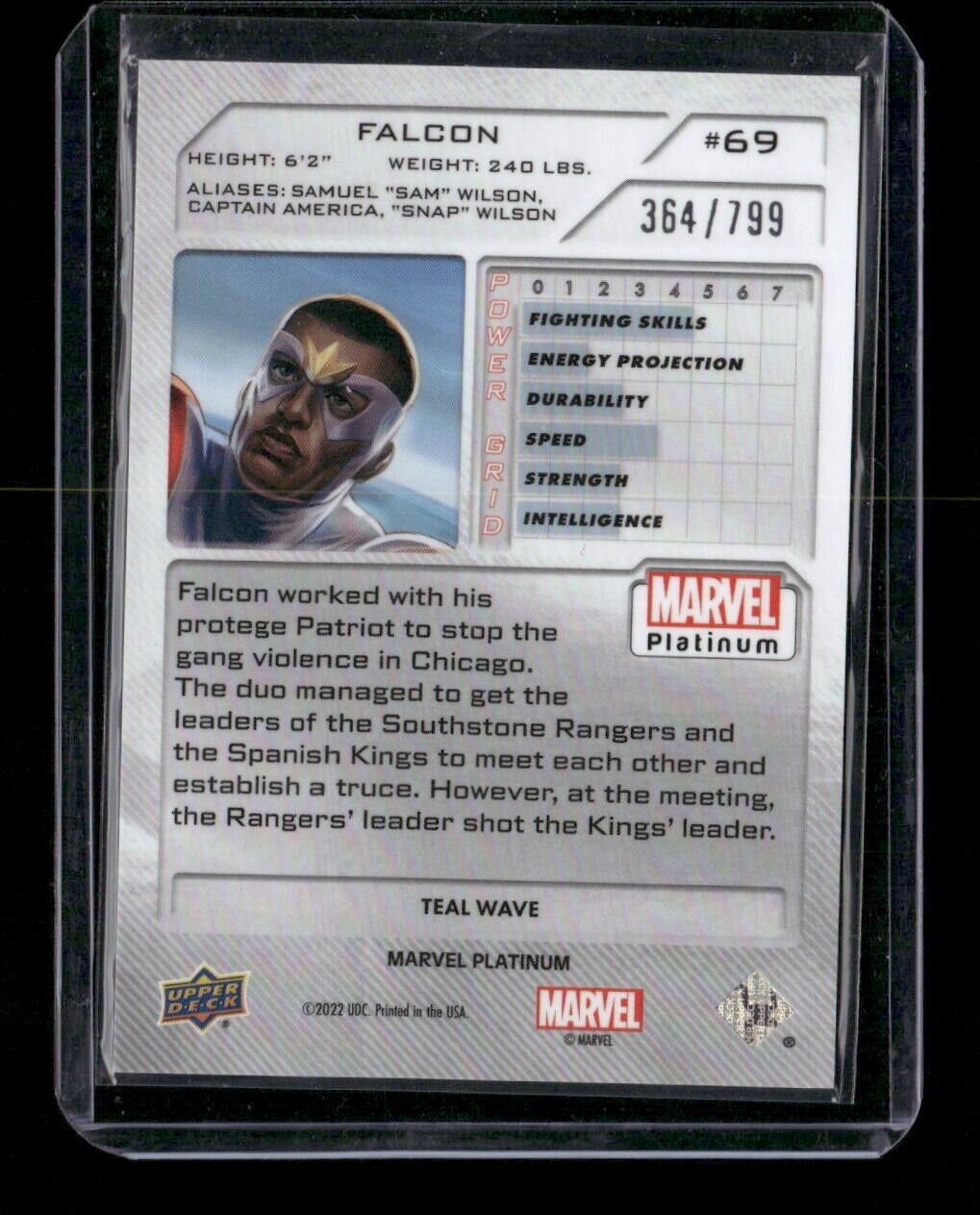 Falcon #69 Teal Wave /799 Upper Deck 2023 Marvel Platinum