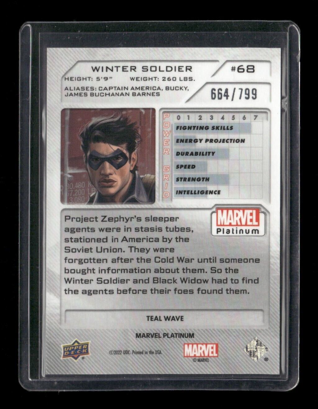 Winter Soldier #68 Teal Wave /799 Upper Deck 2023 Marvel Platinum