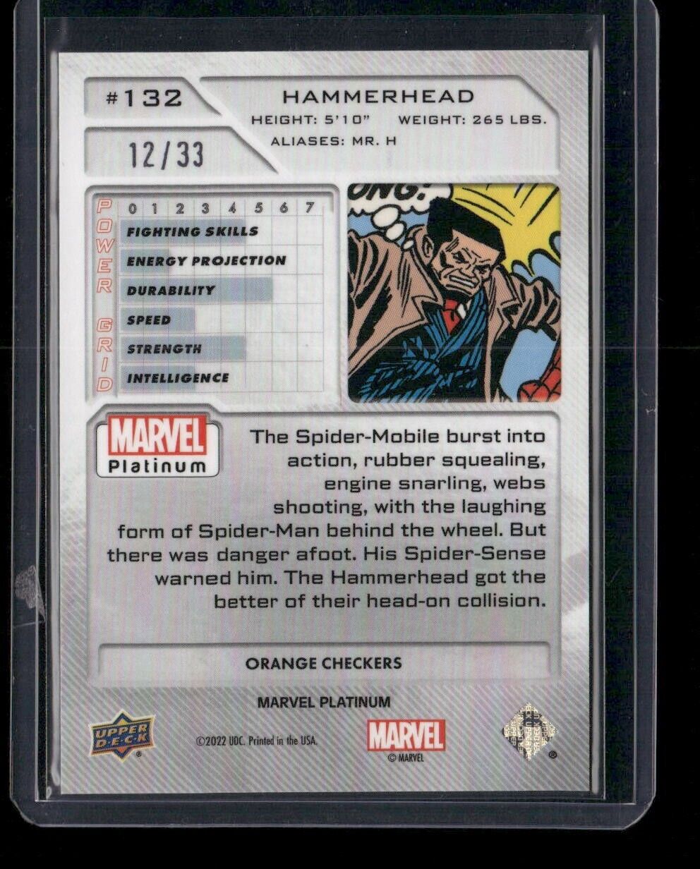 Hammerhead #132 Orange Checkers /33 Upper Deck 2023 Marvel Platinum