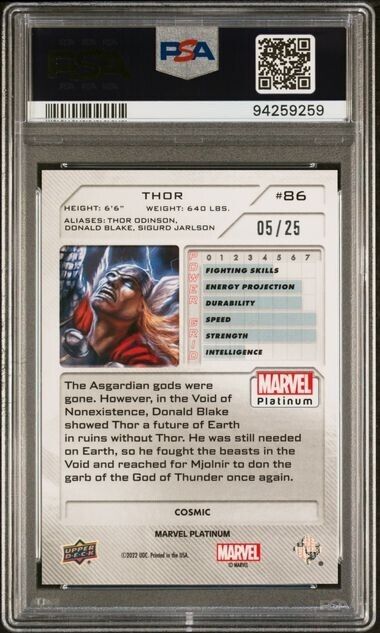 Thor #86 Cosmic /25 PSA 10 Upper Deck 2023 Marvel Platinum