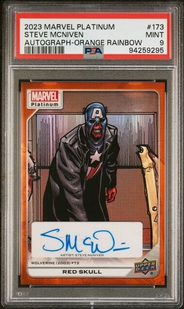 Red Skull #173 Creator Auto Orange Rainbow /25 PSA 9 UD 2023 Marvel Platinum