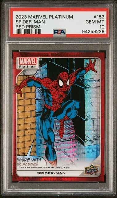 Spider-Man #153 Red Prism /199 PSA 10 Upper Deck 2023 Marvel Platinum