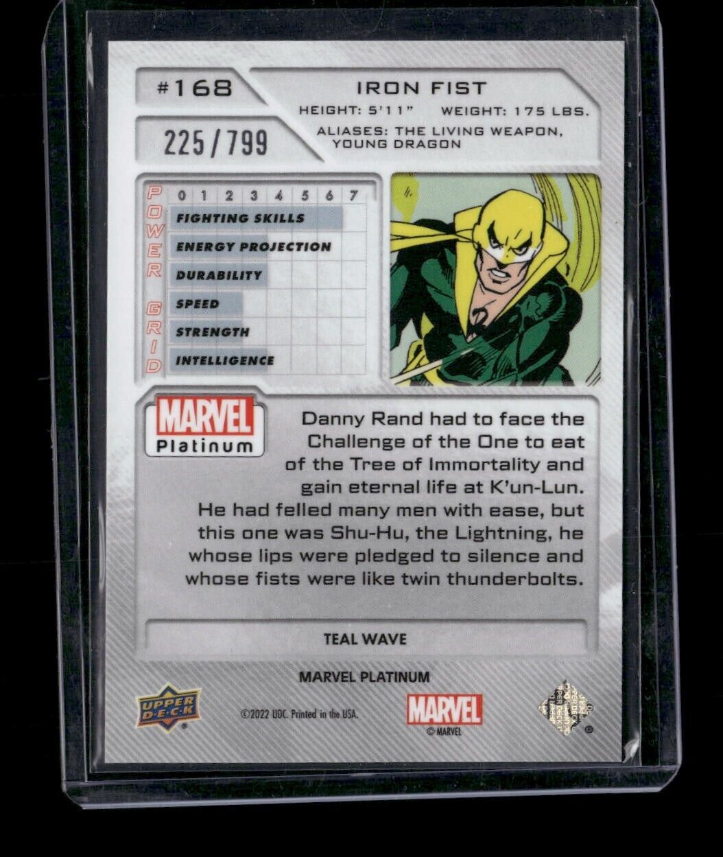 Iron Fist #168 Teal Wave /799 Upper Deck 2023 Marvel Platinum