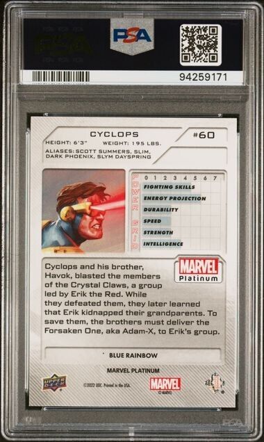 Cyclops #60 Blue Rainbow PSA 10 Upper Deck 2023 Marvel Platinum