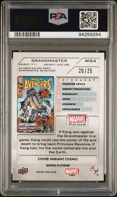 Grandmaster WI54 Cosmic Cover Variant /25 PSA 9 Upper Deck 2023 Marvel Platinum